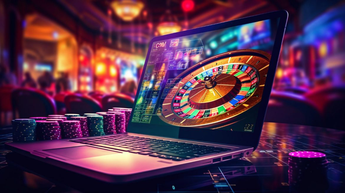 A laptop with a slot RTP screen